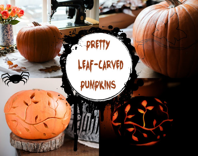 pretty pumpkins with leaf design