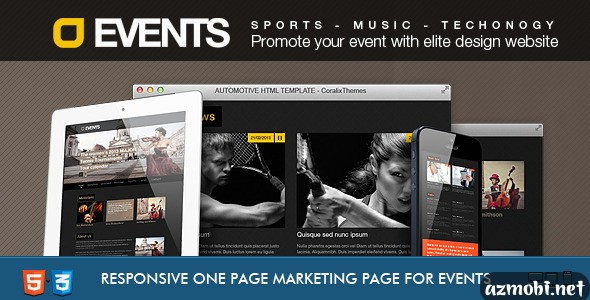 Events Music, Sport, Techno HTML5/CSS3
