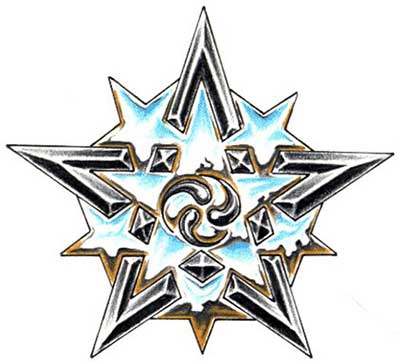 Black nautical star tattoo