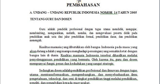 Cari Ilmu Dan Pembelajaran Undang Undang Republik Indonesia Nomor 14 Tahun 2005 Tentang Guru Dan Dosen