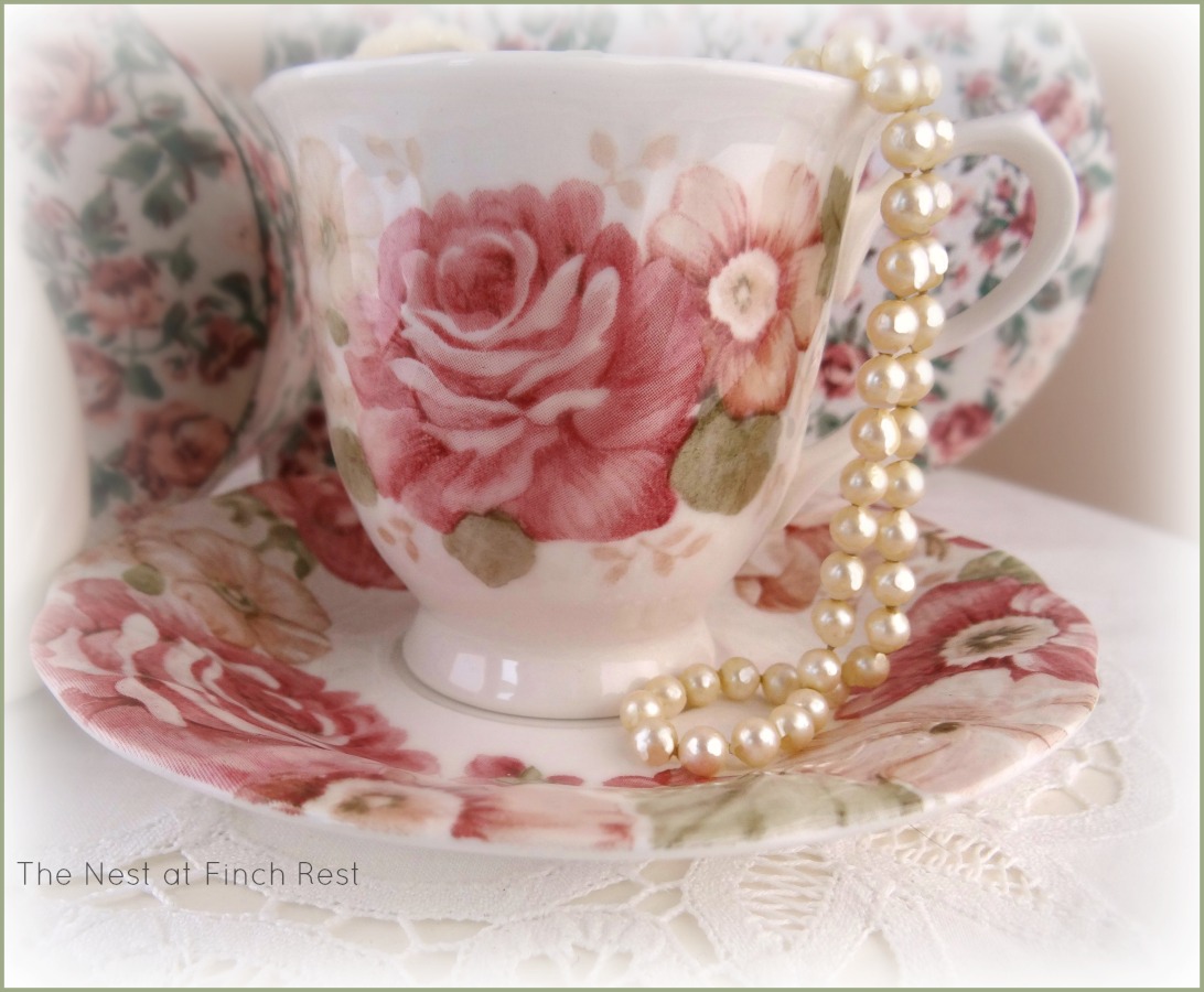 The Nest at Finch Rest Pink Roses Madonna & Teacup