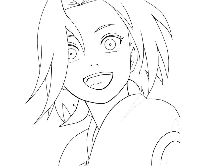 Printable Naruto Sakura Happy Coloring Pages title=