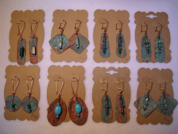 8 pr copper earrings