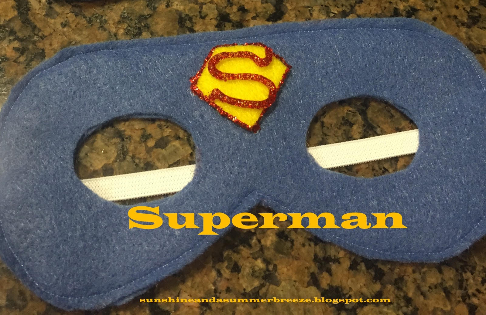 Sunshine and a Summer Breeze Superman and Wonderwoman Felt Mask Templates