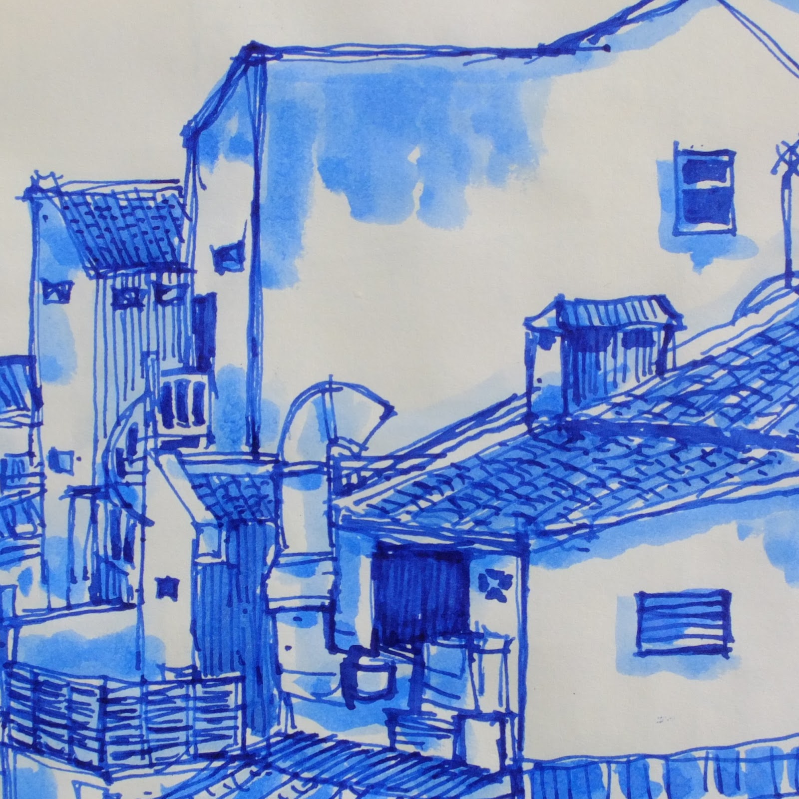 Francis THEO Daler Rowney Blue Ink Sketches Series 1