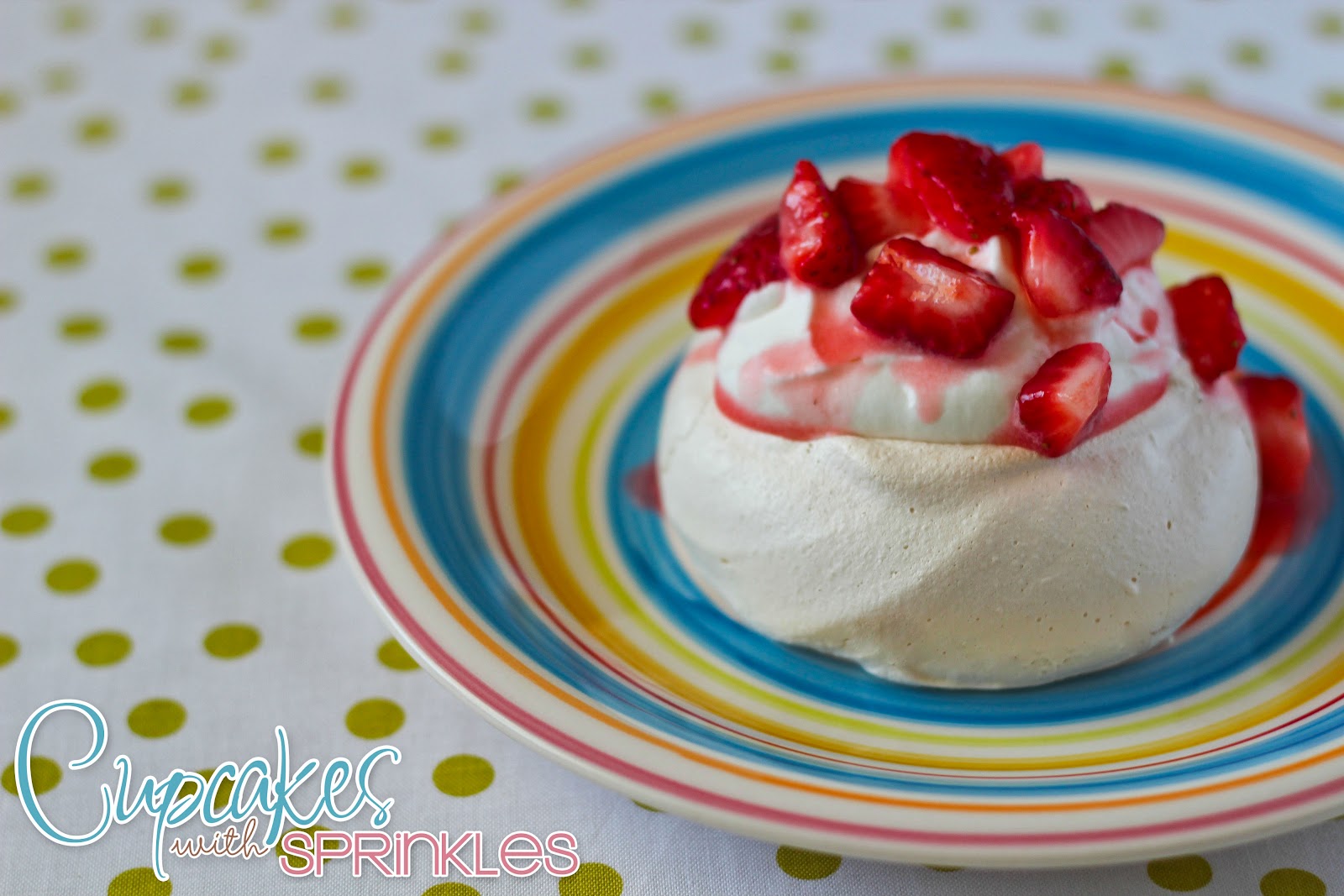 Cupcake with Sprinkles Strawberry Meringue Clouds