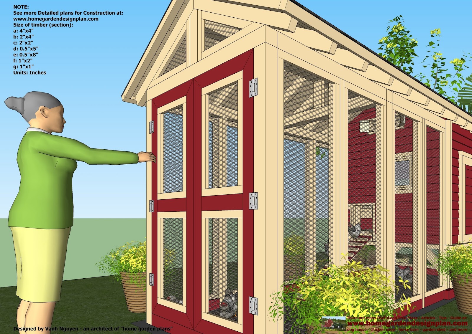home garden plans M102 Chicken Coop Plans Construction Chicken