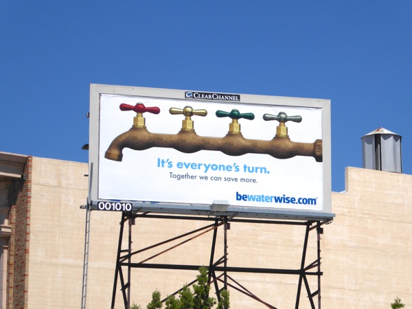 It's everyone's turn Be water wise billboard It's everyone's turn Be water wise billboard