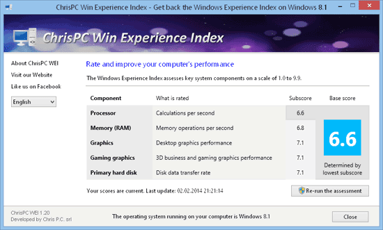 ChrisPC Win Experience Index Download How to use ChrisPC Win Experience Index