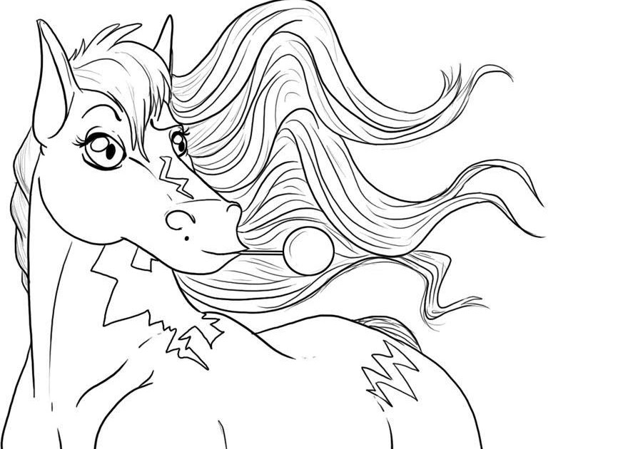 Anime Unicorn Coloring Pages