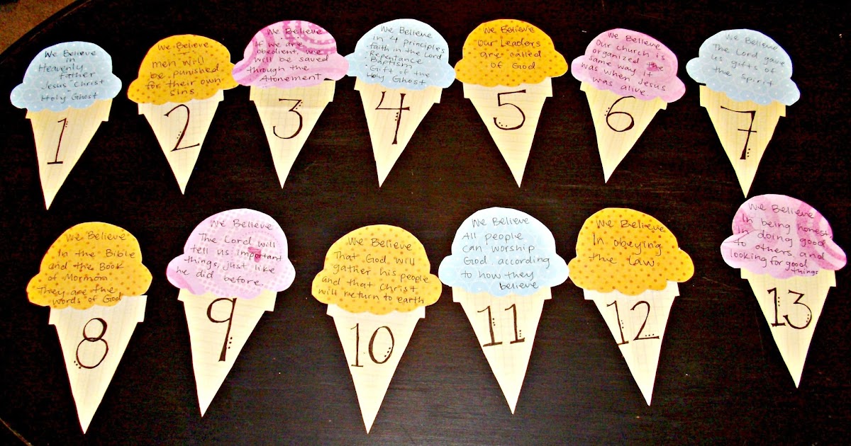 Me and Mr. B Articles of Faith Ice Cream Cone Matching Game