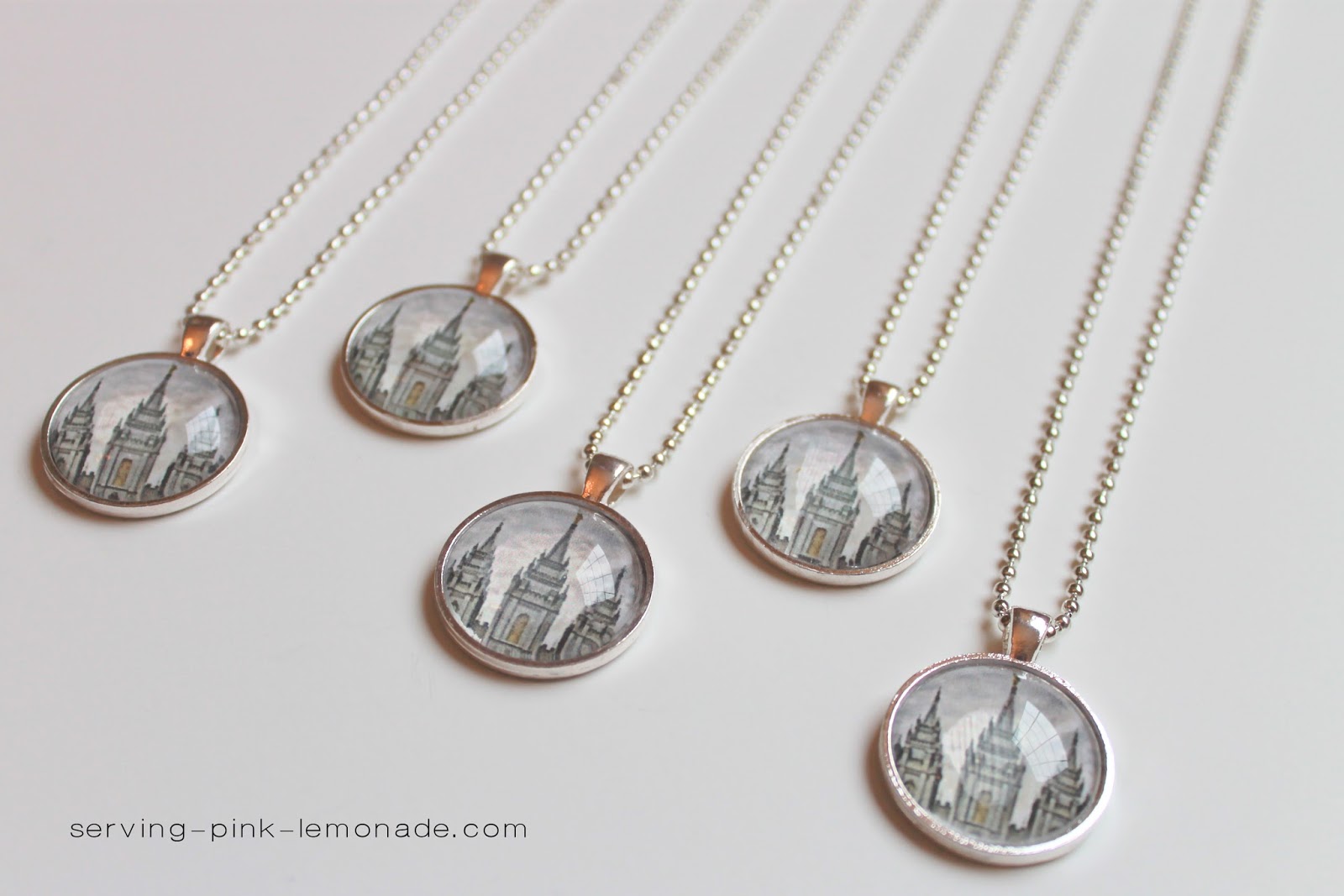 Serving Pink Lemonade Custom Pendant Necklaces