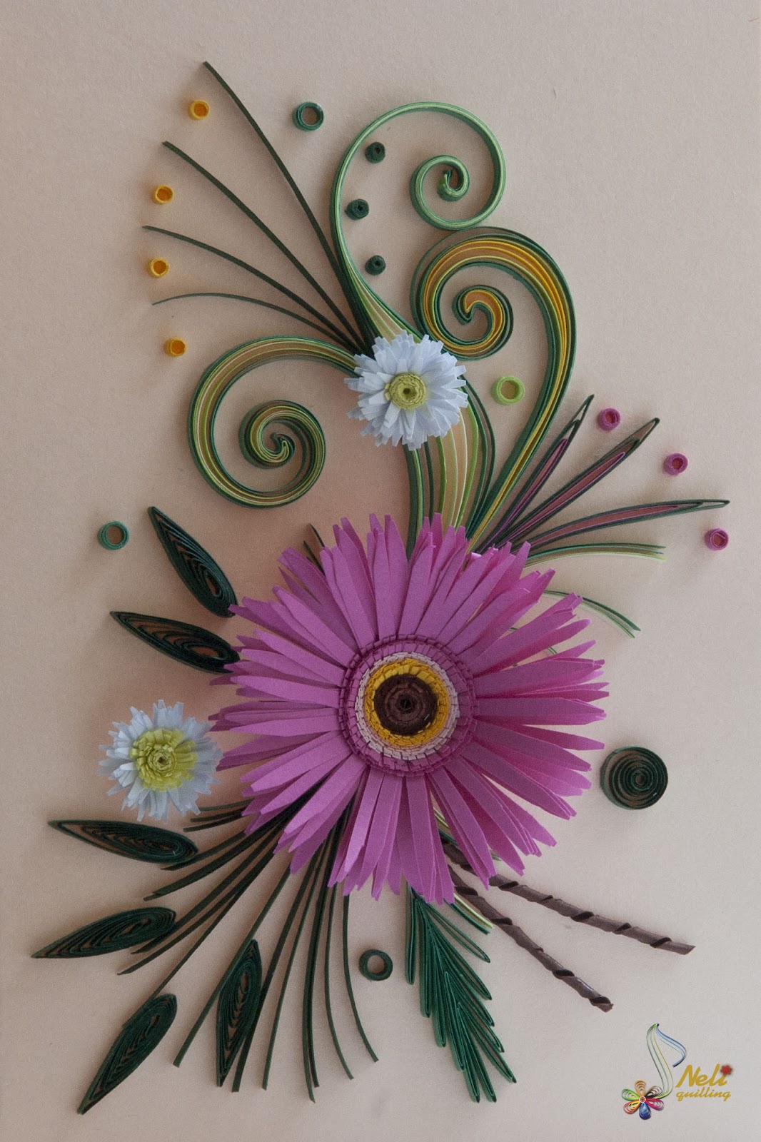 Neli Quilling Art Quilling cards purple flower