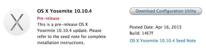 Mac OS X 10.10.4 Yosemite Beta (14E7f) Mac OS X 10.10.4 Yosemite Beta (14E7f)