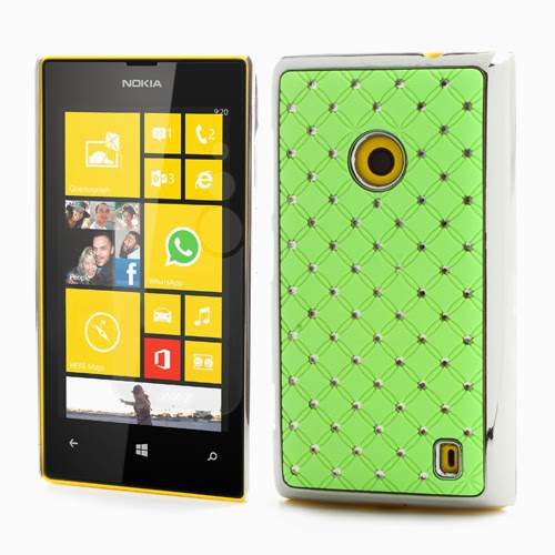 Bling Diamond Starry Sky Plated Hard Case for Nokia Lumia 520 525 - Green Bling Diamond Starry Sky Plated Hard Case for Nokia Lumia 520 525 - Green