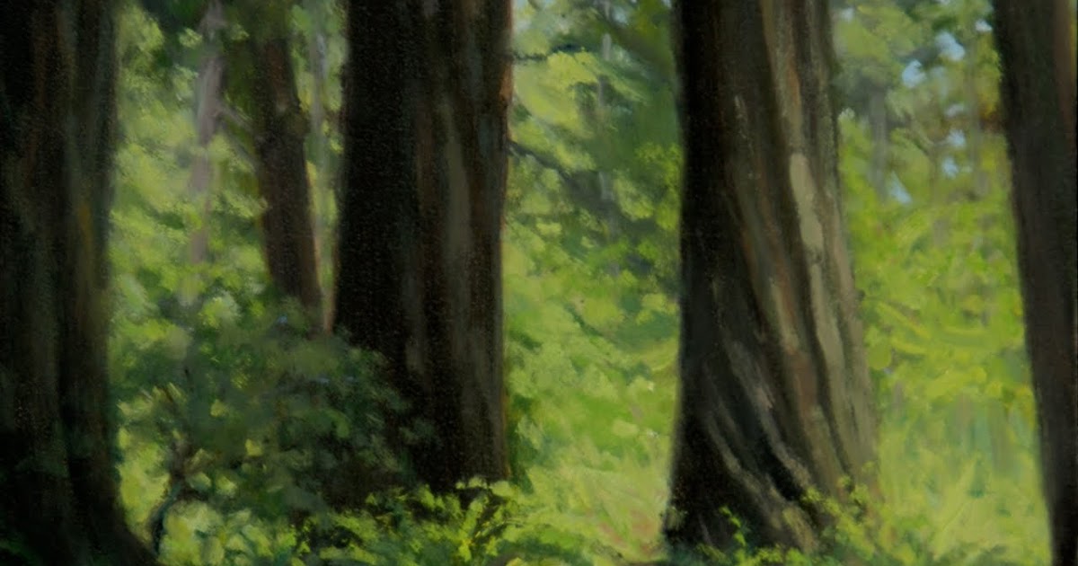 Lost Coast Daily Painters "REDWOOD TRAIL", oil painting by Kathy O'Leary