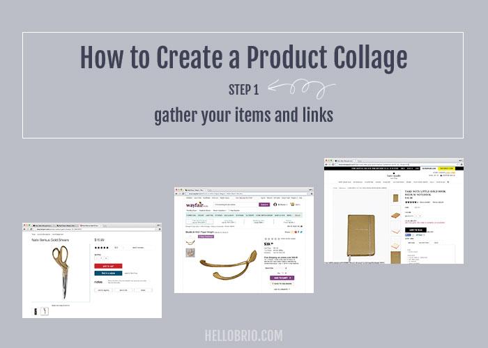 How to create your own product collage in Photoshop - Step 1: Gather products and links