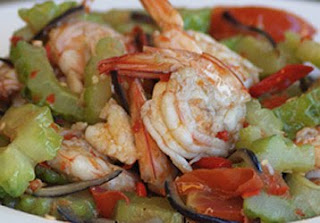 Pare Tumis Udang Asam Manis