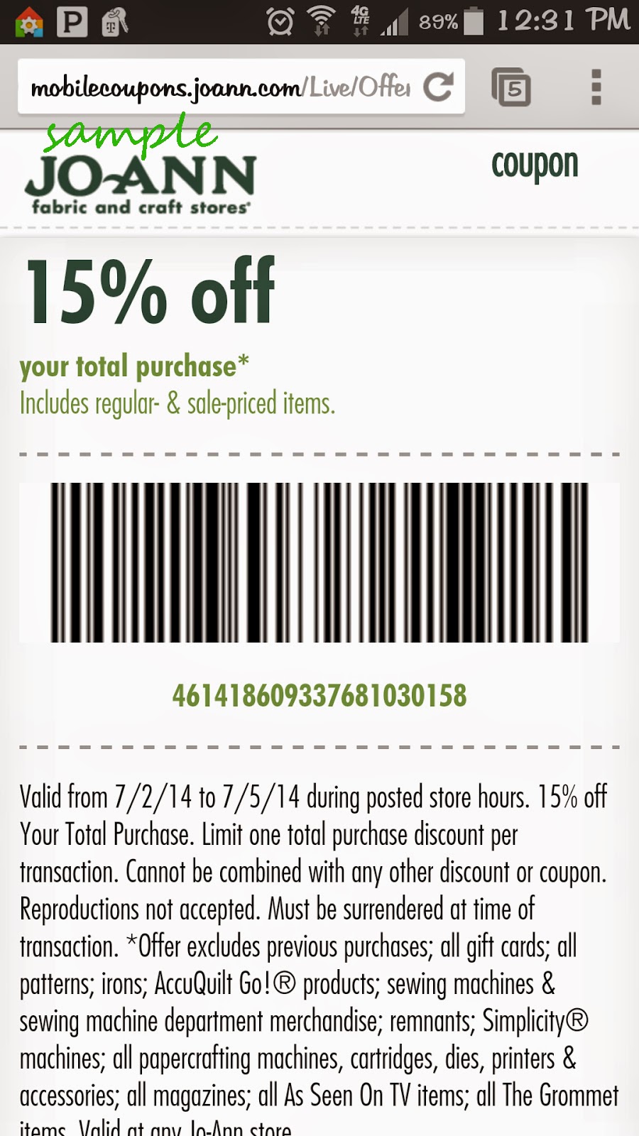 Joann coupon codes