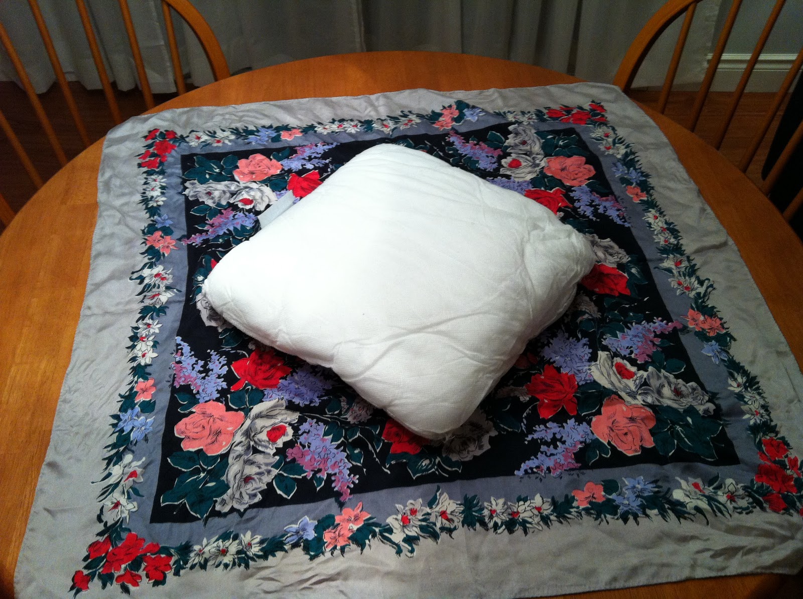 creative space silk scarf pillow case.