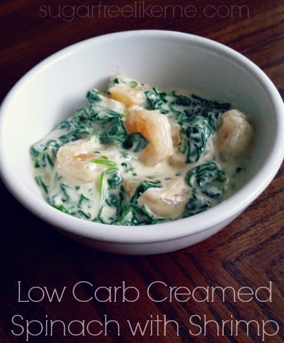 Low Carb Creamed Spinach with Shrimp