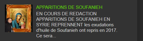 APPARITIONS DE SOUFANIEH