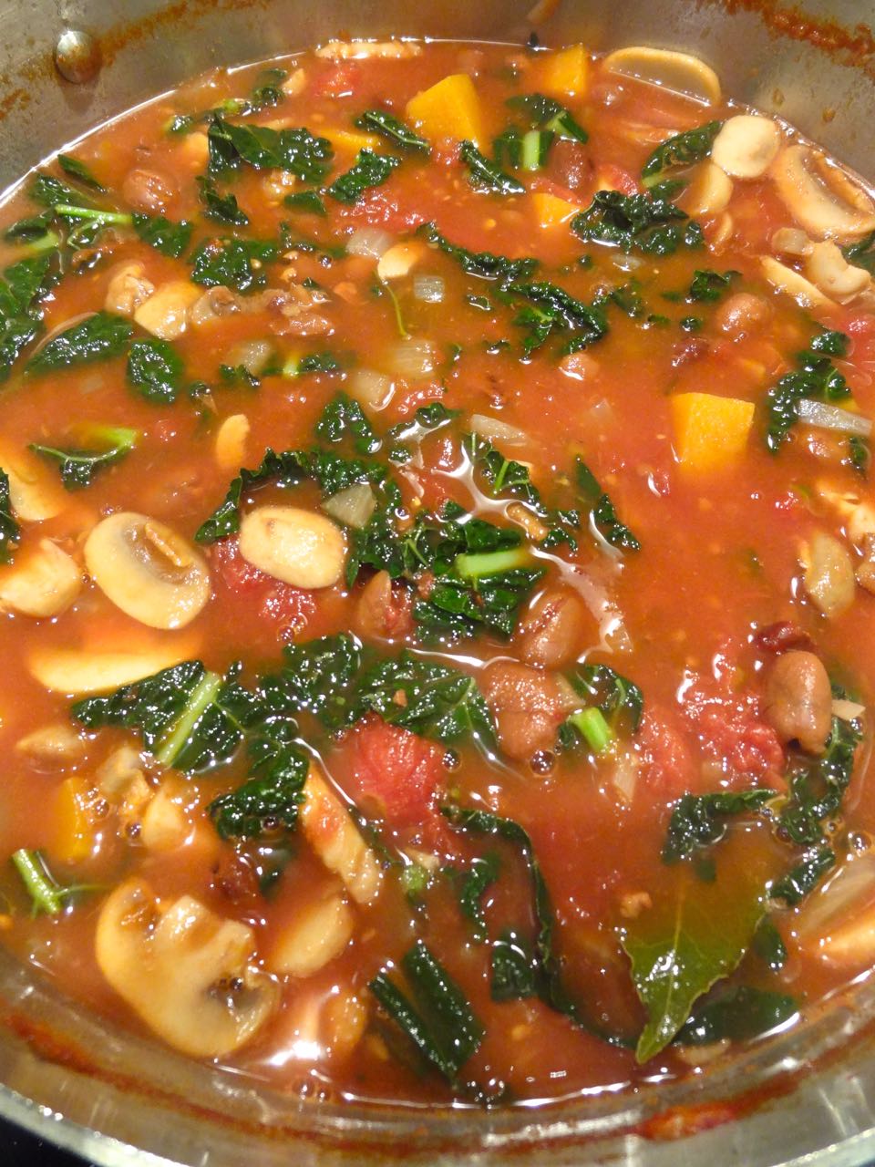 Scrumpdillyicious Lima Bean & Tomato Stew with Squash & Tuscan Kale