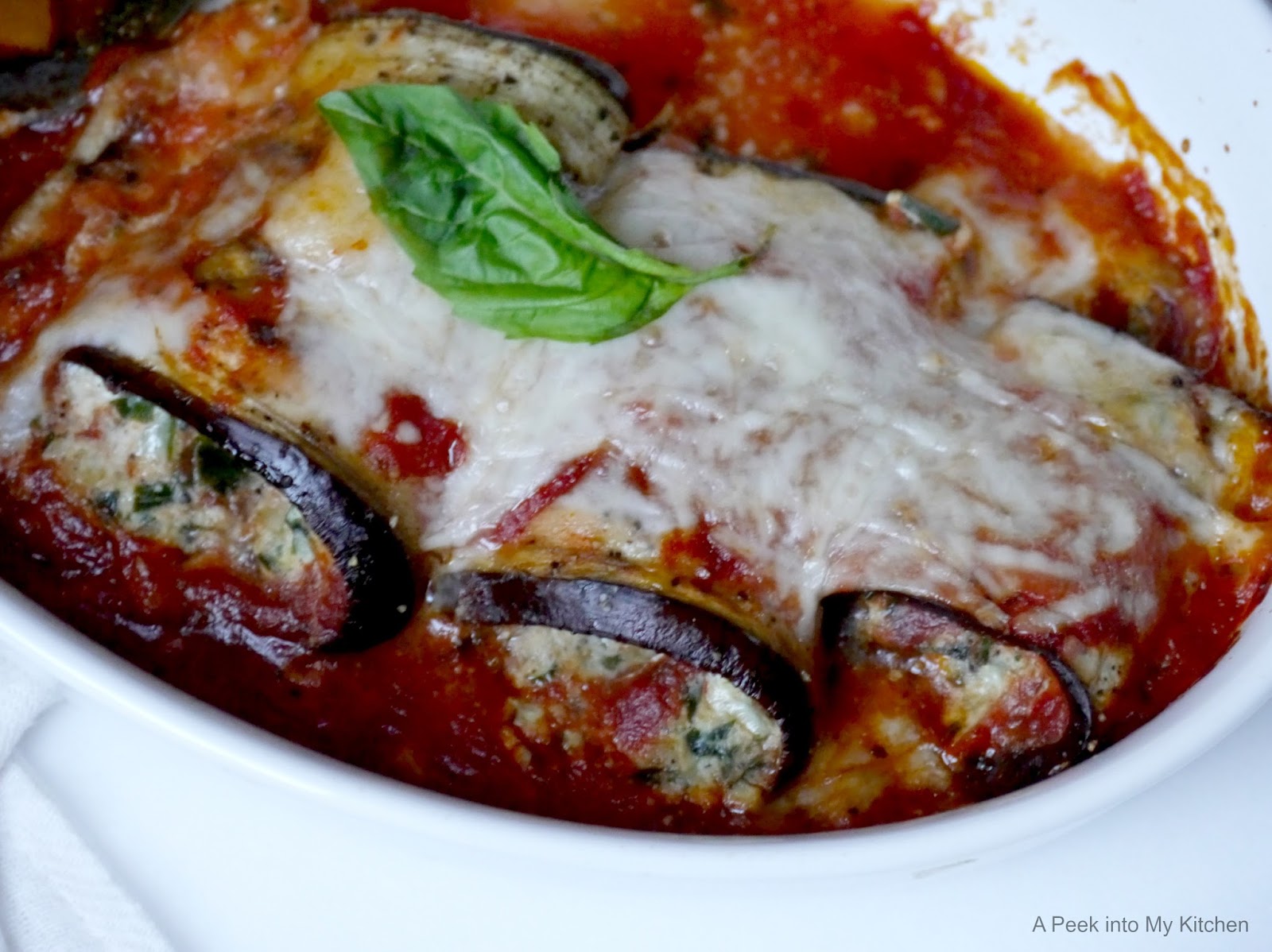 A Peek into My Kitchen Eggplant Rollatini Day 16