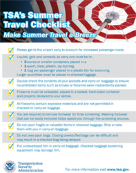 Screenshot of summer travel tips checklist. Screenshot of summer travel tips checklist.
