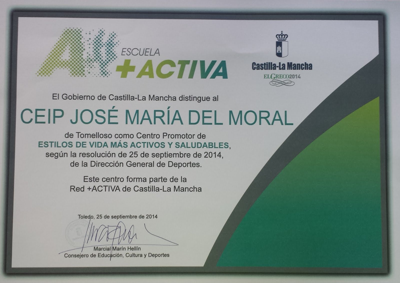 RECONOCIMIENTO CENTRO +ACTIVA