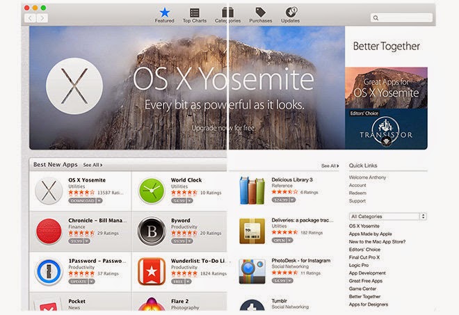 Apple Releases New Updated Mac App Store For OS X Yosemite