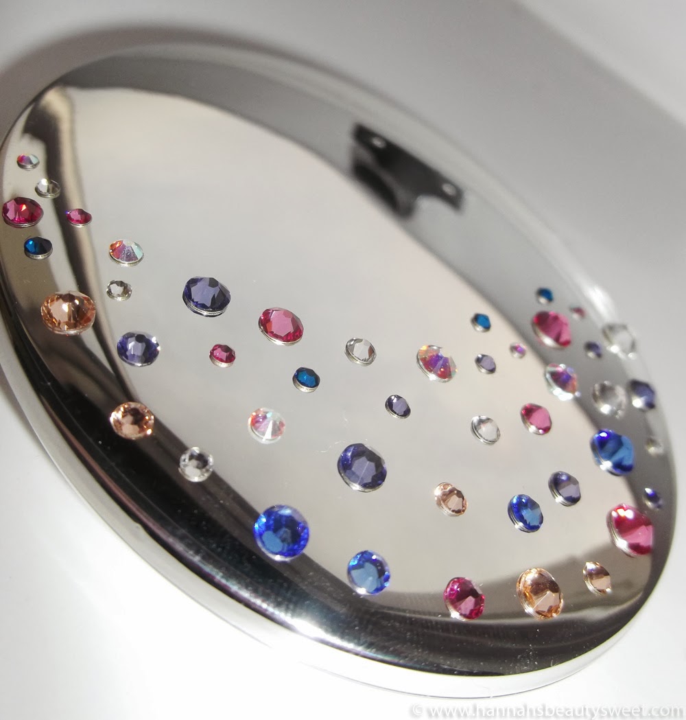 Review: Mont Bleu Design Glassware Swarovski Compact Mirror Swarovski mirror, blue Swarovski, beautiful, compact mirror