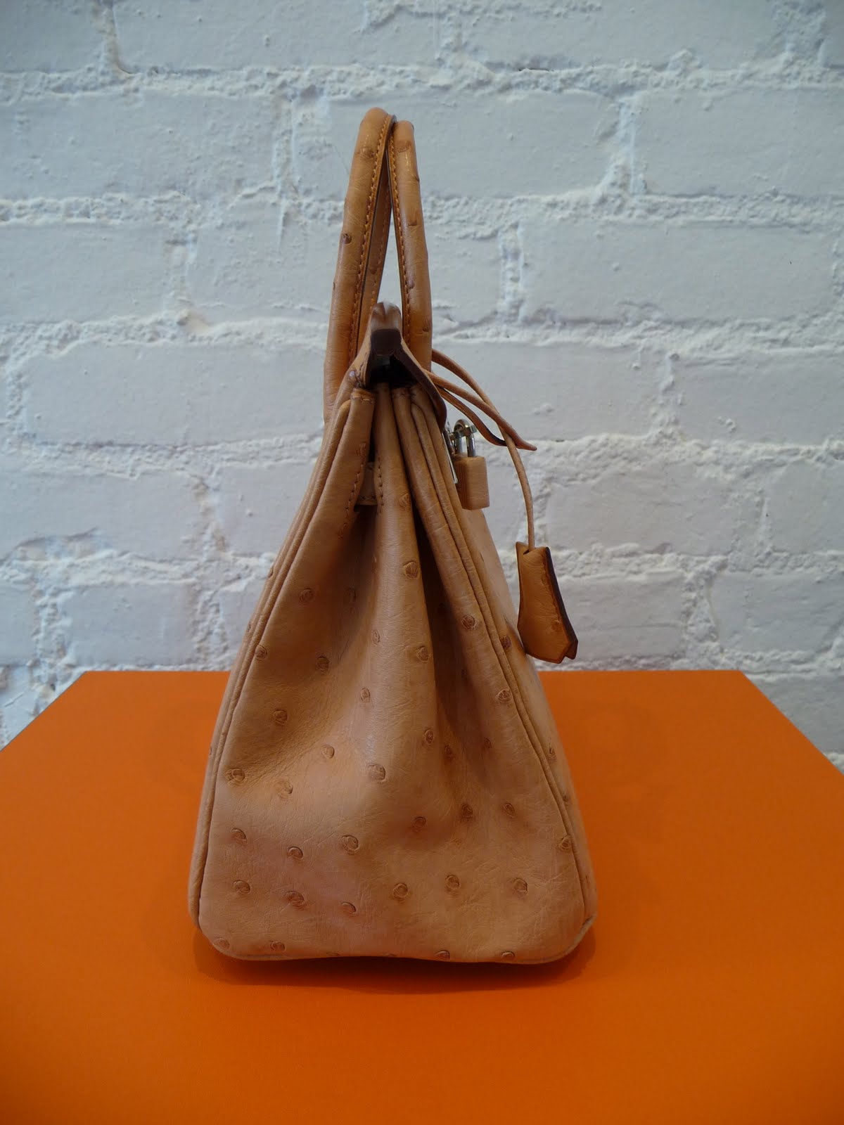 2006 orange ostrich Hermes Birkin bag