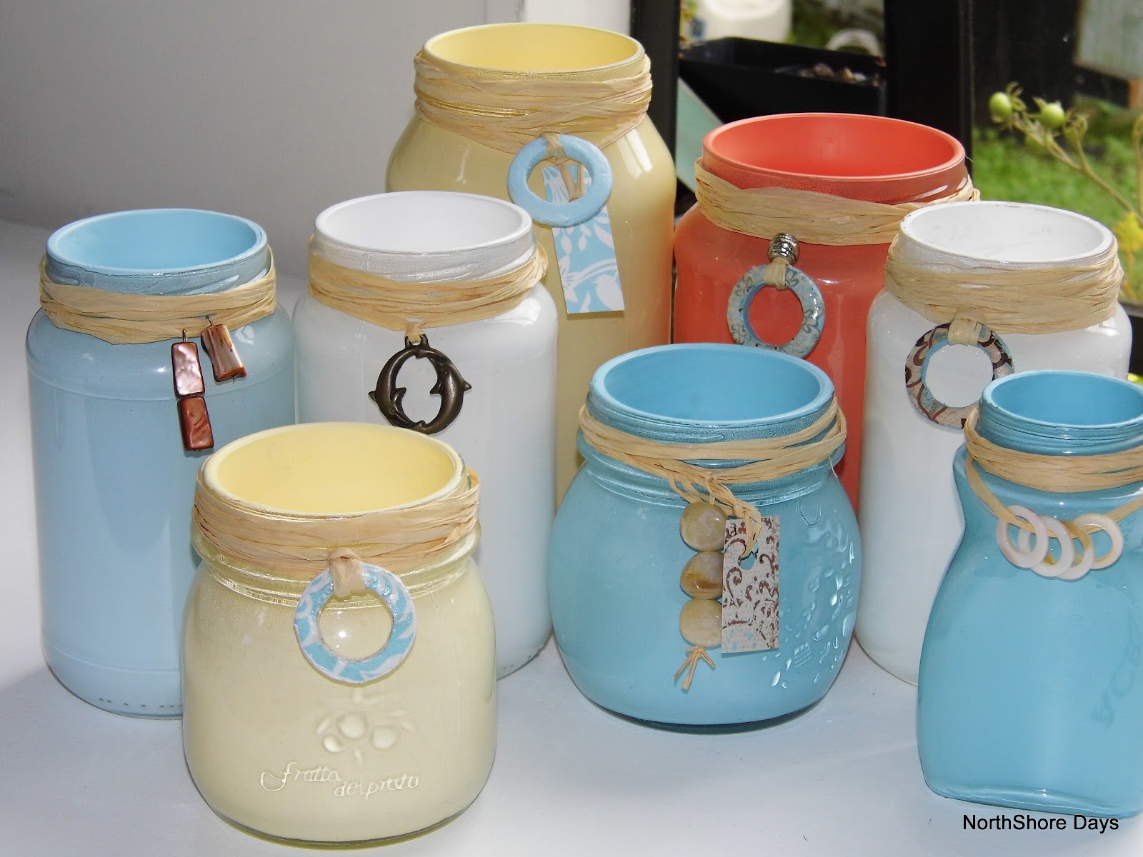 NorthShore Days..... More Painted Jars... An Obsession