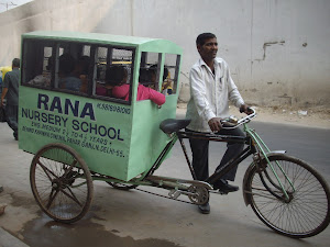 Bizarre transportation of Nursury children at Paharganj.(Friday 4-11-2011).