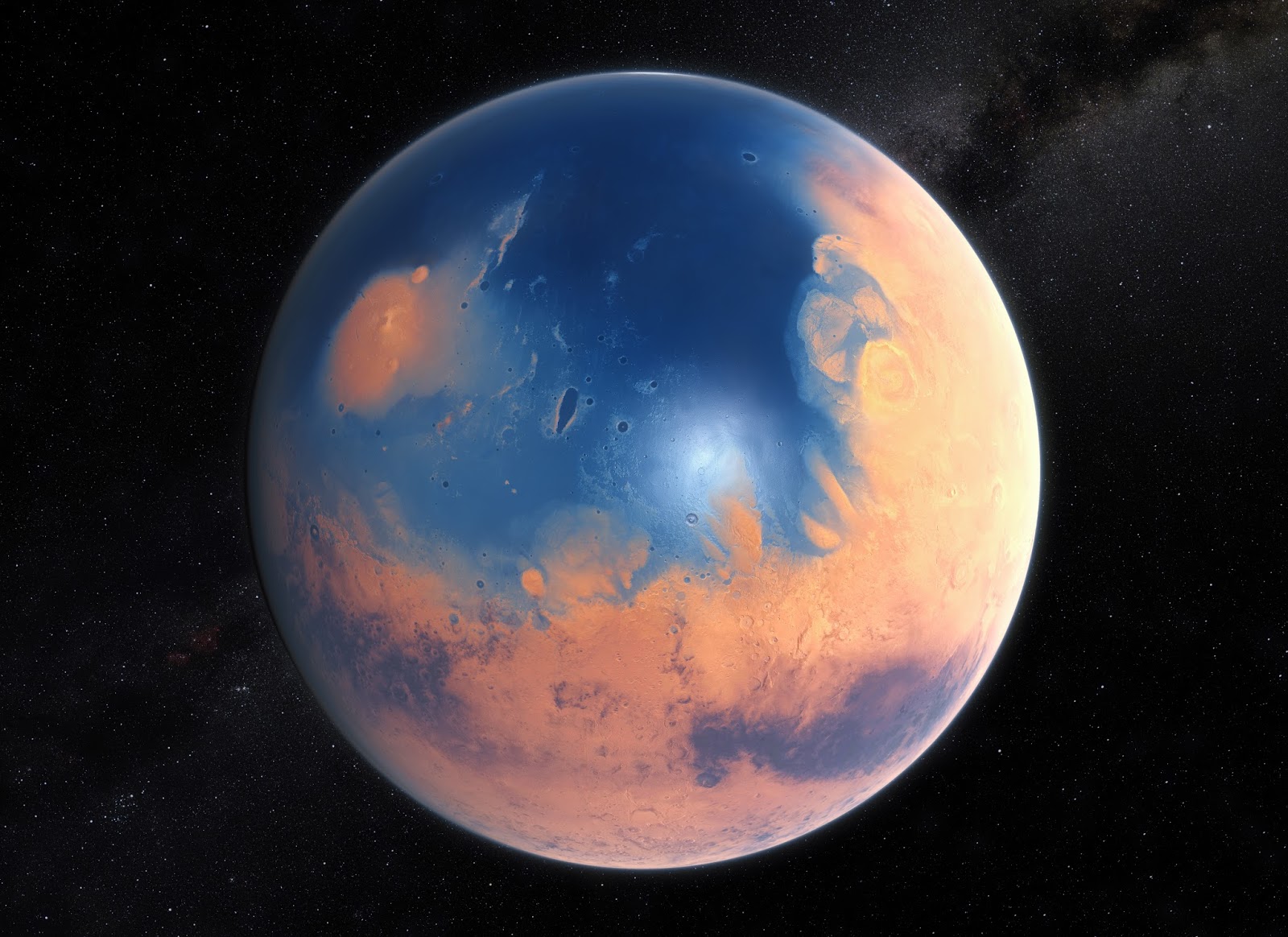 Mars four billion years ago - The Planet that Lost an Ocean’s Worth of Water