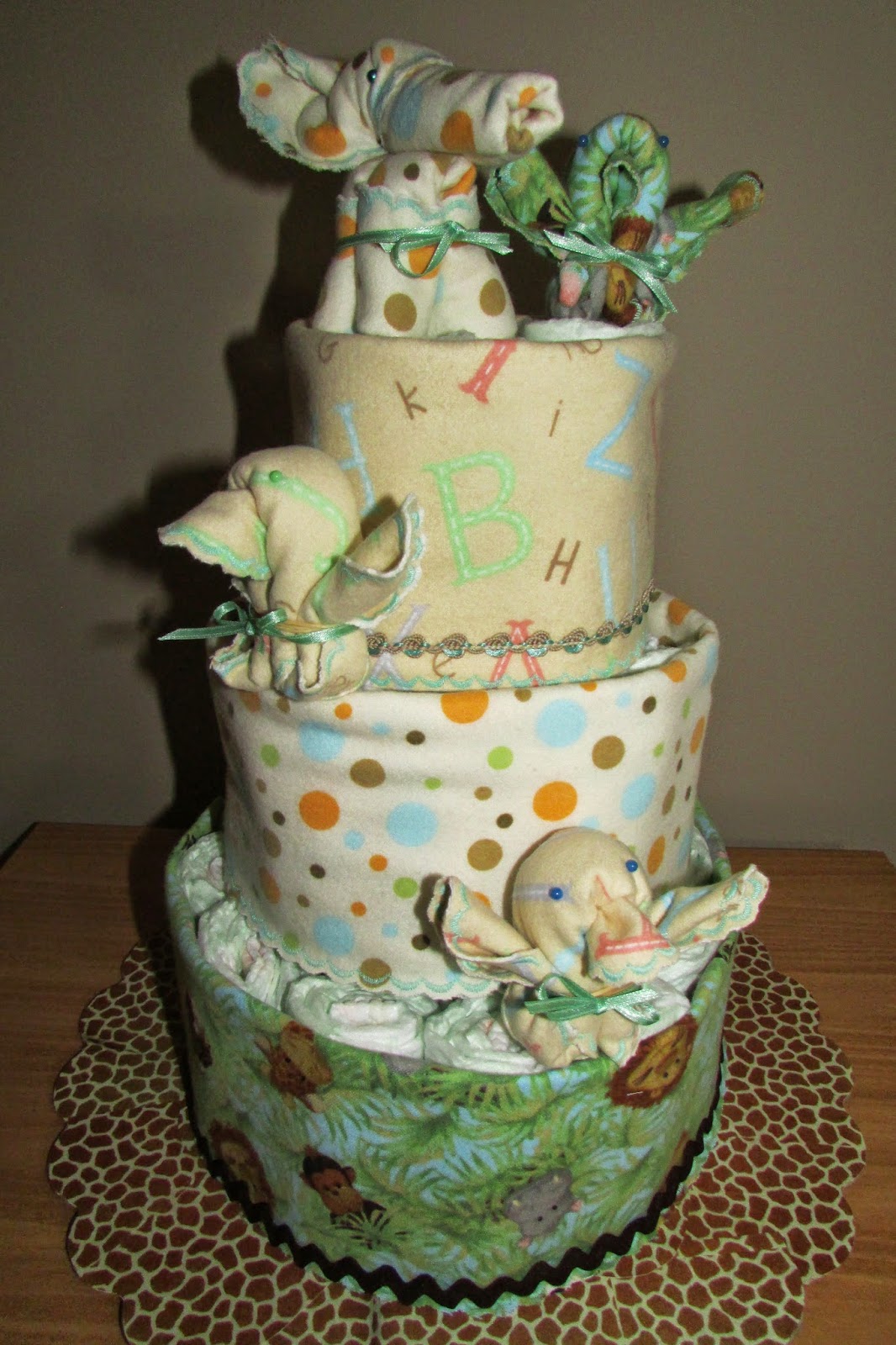 A Few Of My Favorite Things: Jungle Babies Diaper Cake