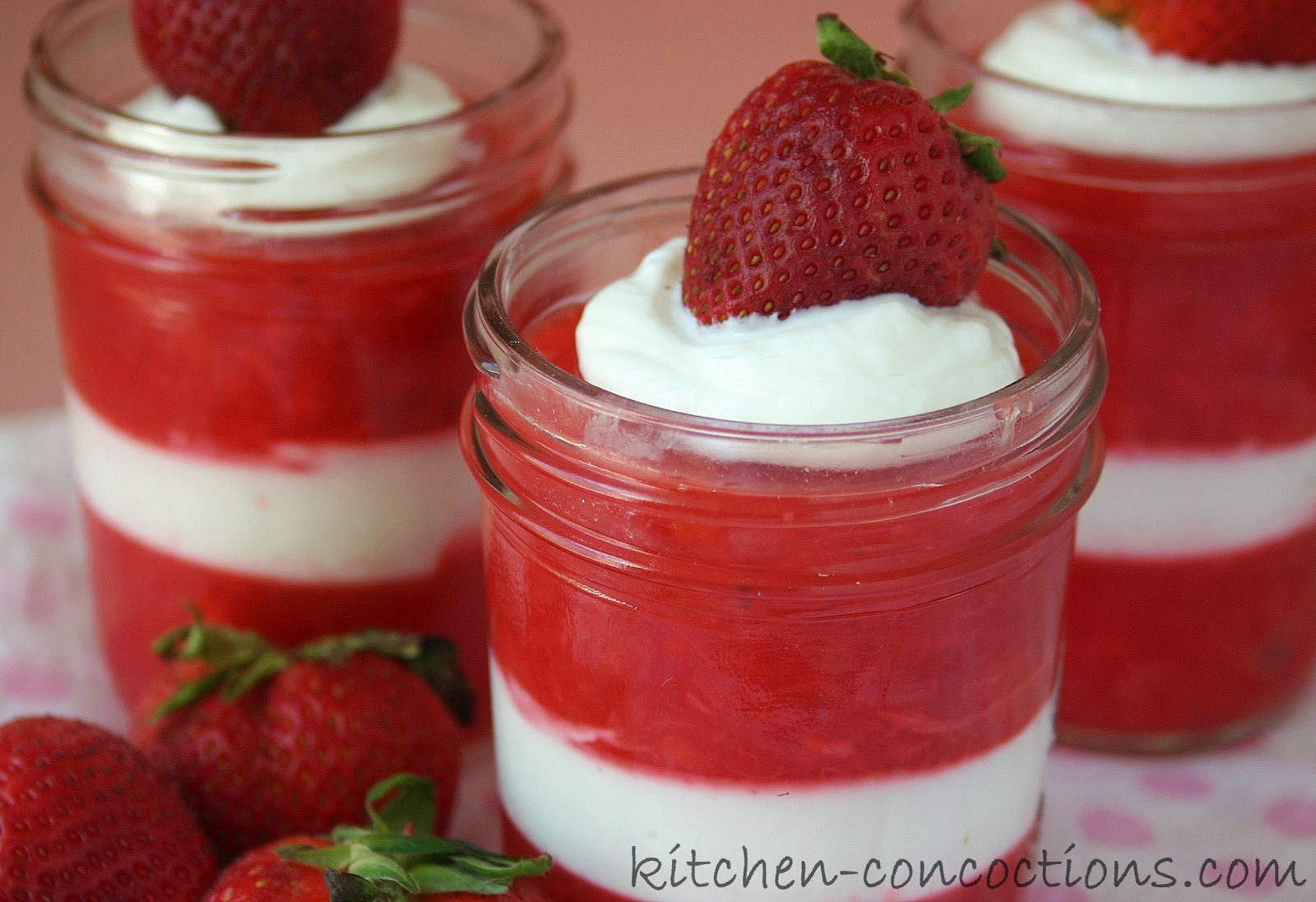 Strawberries n’ Cream JellO Salad Cups ("Bites with Bloggers
