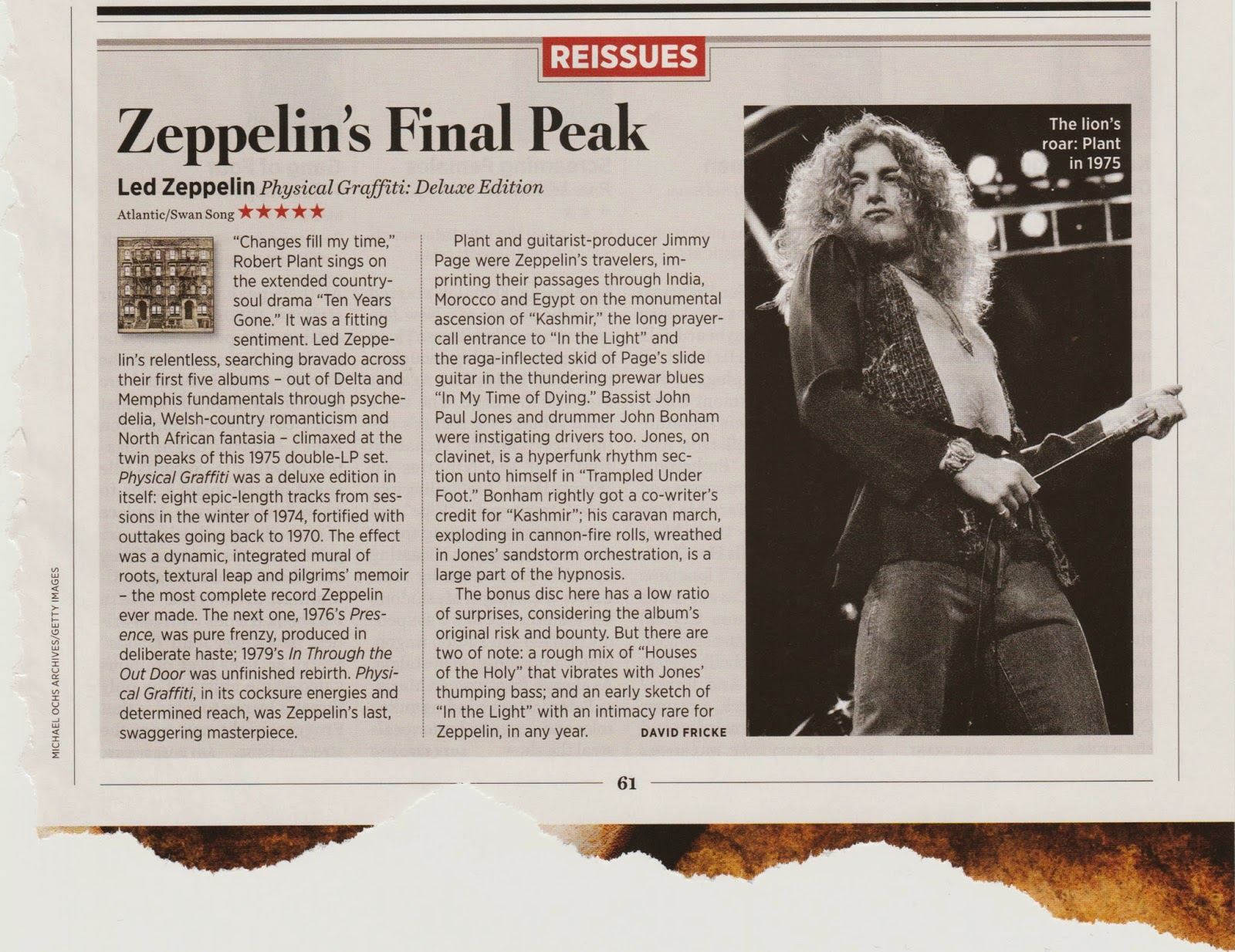 Tight But Loose Blog Archive Physical Graffiti 39 Years Gone