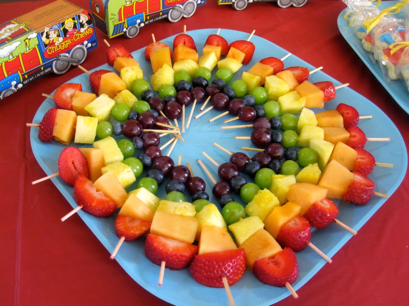 Delicious Fruit Colorful BBQ for kids.
