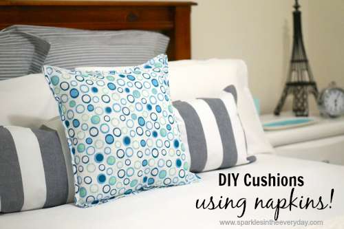 Easy DIY Cushions using Napkins