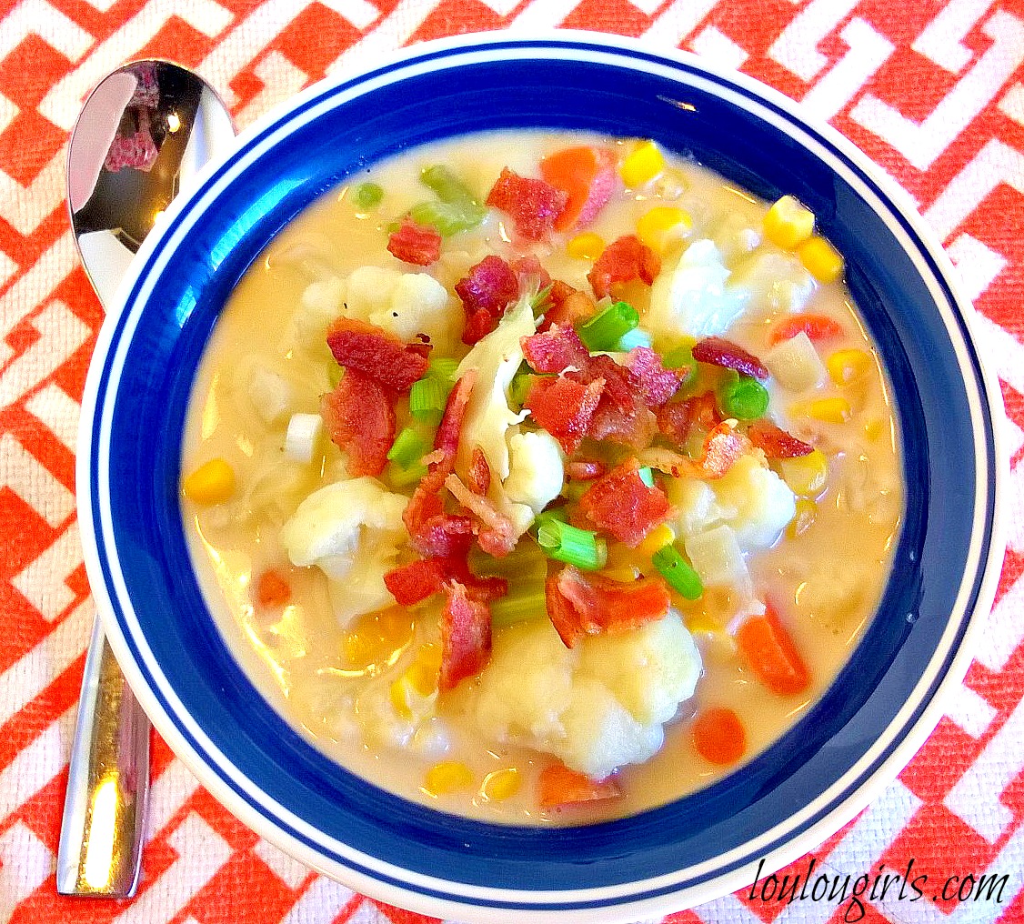 Easy Loaded Cauliflower Soup Lou Lou Girls