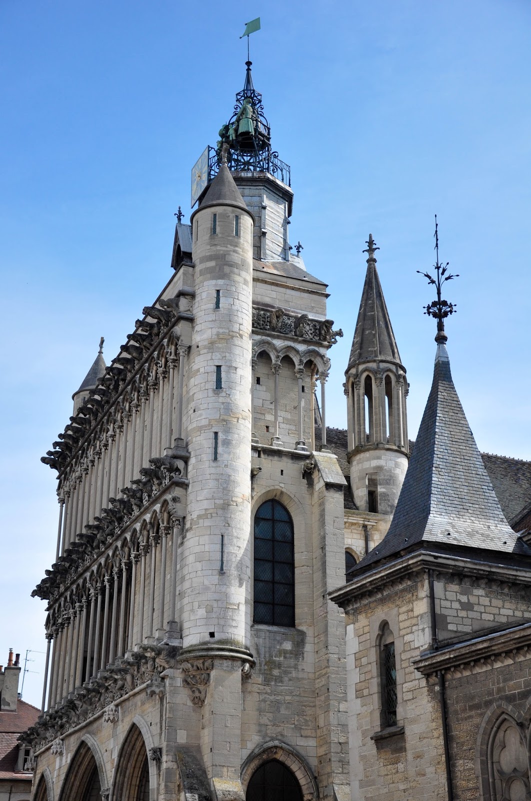 The facade of the Church of Notre-Dame in Dijon, Burgundy, France