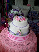 .2 tier stacked wedding cake.