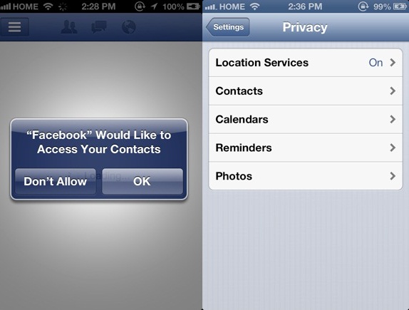 Apps in iOS 6 OS required authentication from User before touch Sensitive data in mobile.