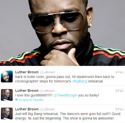 We Love Big Bang [Twitter] Choreographer Luther Brown tweets about Big