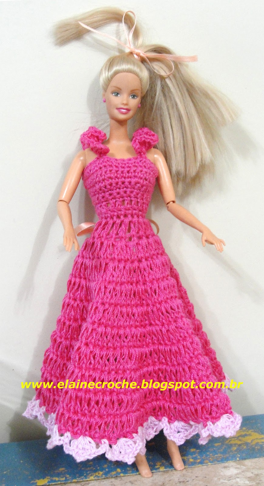 vestido para boneca barbie de croche