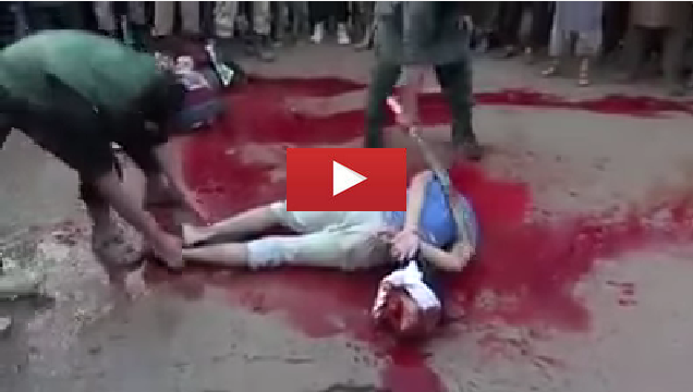 هكدا يدبح داعش الناس لاحول ولاقوة الا بالله