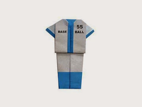 Cách gấp, xếp quần áo bóng chày bằng giấy origami - Video hướng dẫn xếp hình quần áo - How to fold a Baseball Uniform Cách gấp, xếp quần áo bóng chày bằng giấy origami - Video hướng dẫn xếp hình quần áo - How to fold a Baseball Uniform