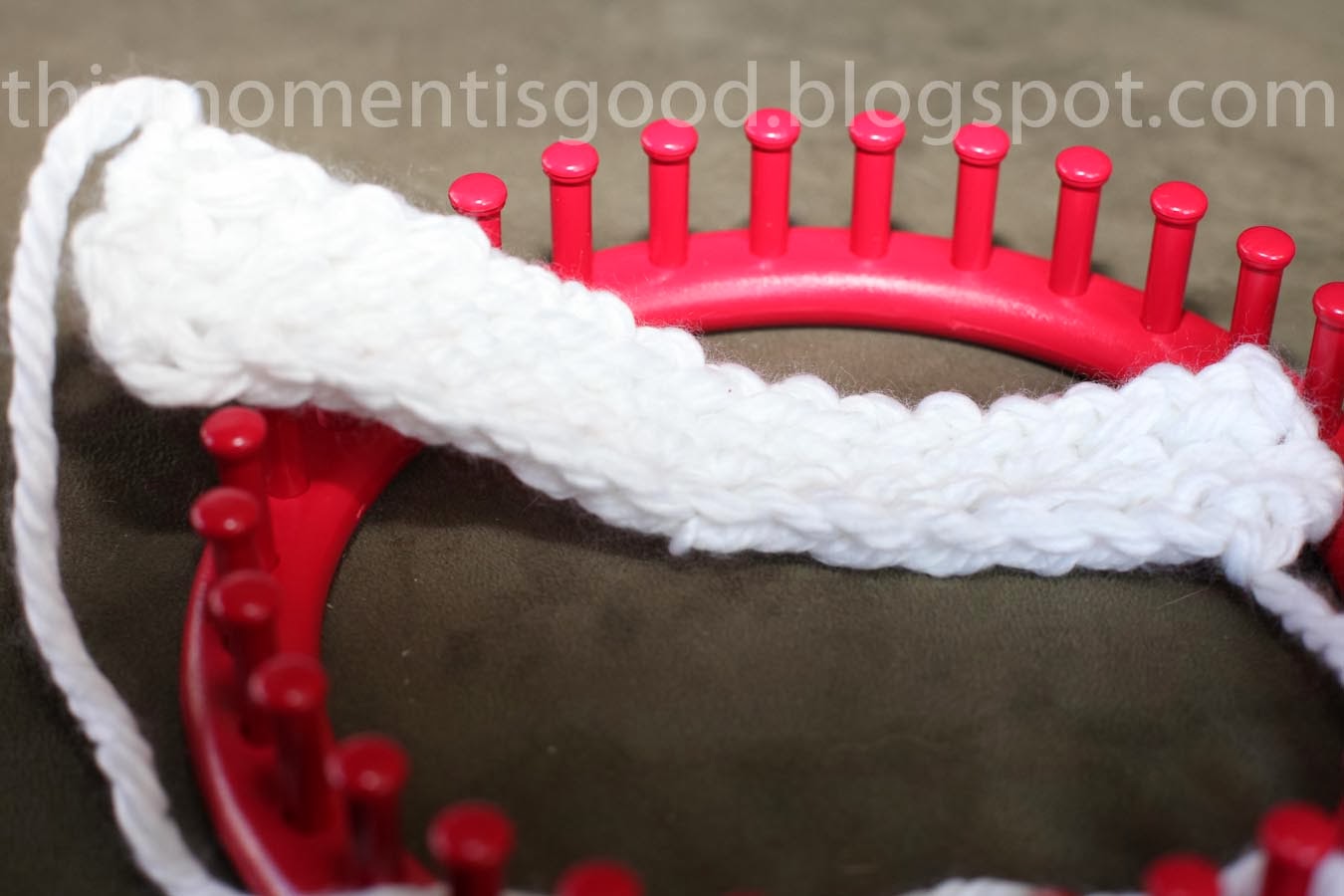 LOOM KNIT CHRISTMAS WREATH Loom Knitting by This Moment is Good!
